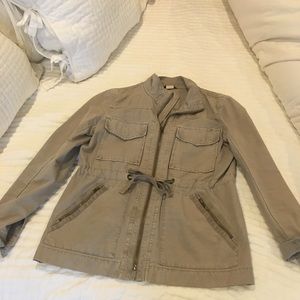 J.Crew Cinched Waist Field Jacket in Gray